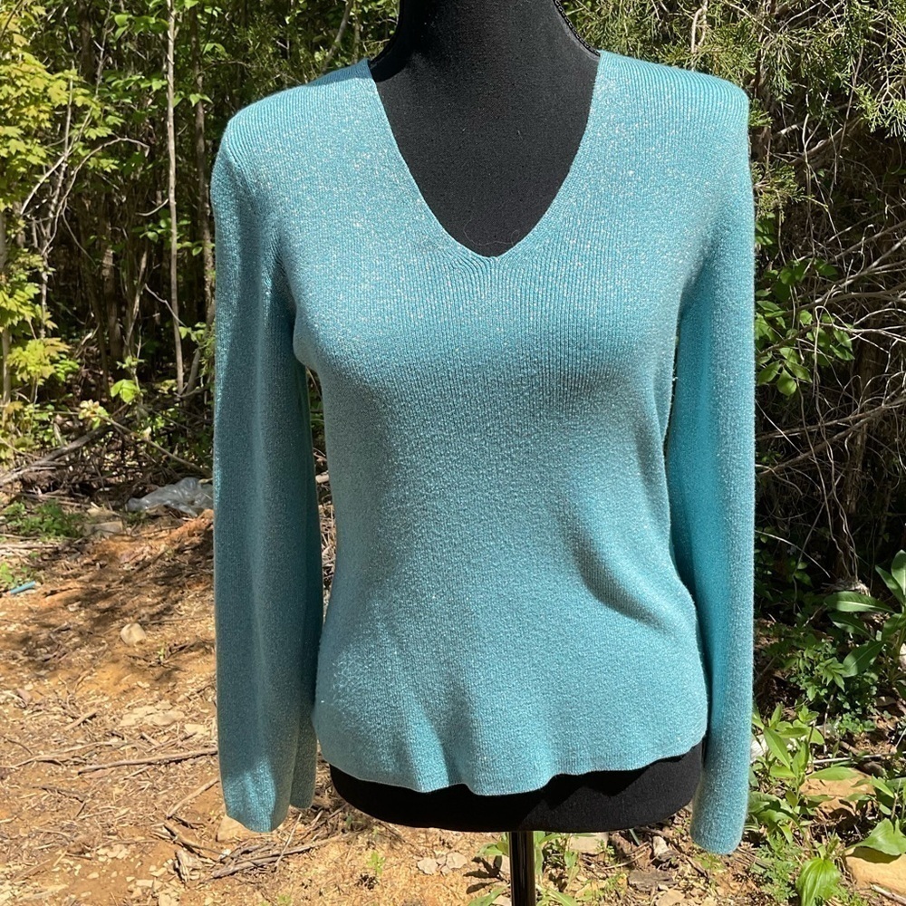 New York & company sweater. V neck. Size M. Sparkle.